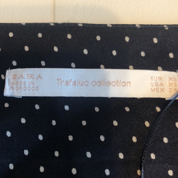 Satin navy polka dot blouse. - Picture 2 of 3